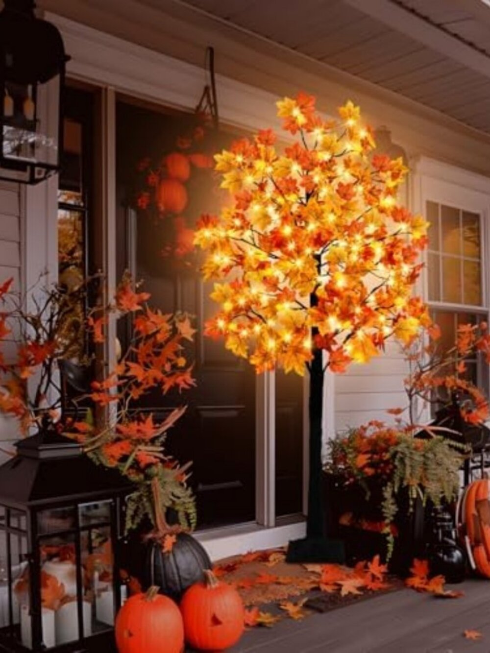7FT Lighted Fall Maple Tree with 128 LED Lights, Timer & 8 Modes - Perfect - Picture 6 of 6